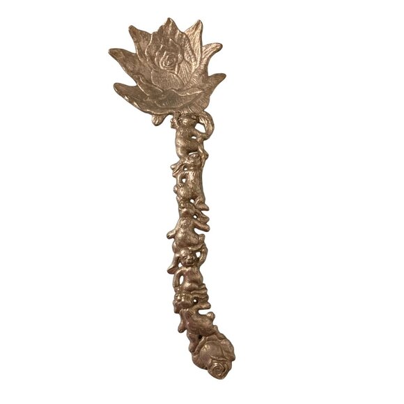 Aluminum Rabbit Bunny Salad Serving Spoon ARTHUR COURT Signed Easter - Picture 1 of 4